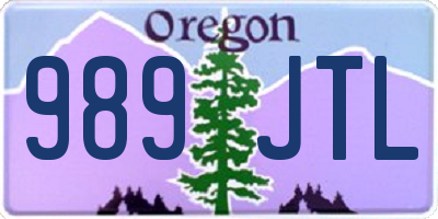 OR license plate 989JTL