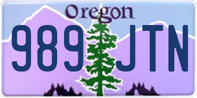 OR license plate 989JTN