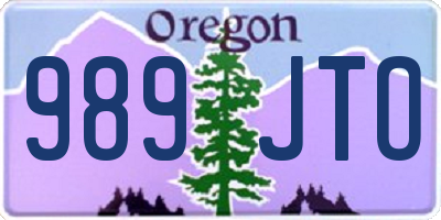 OR license plate 989JTO