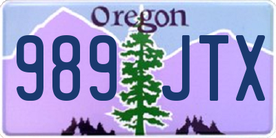 OR license plate 989JTX