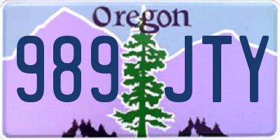 OR license plate 989JTY