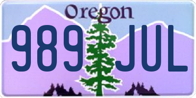 OR license plate 989JUL