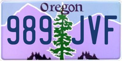 OR license plate 989JVF