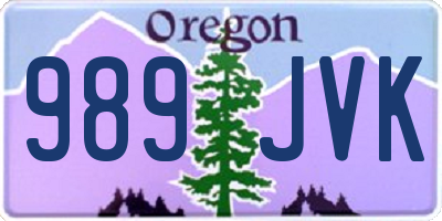 OR license plate 989JVK