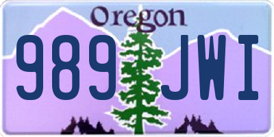 OR license plate 989JWI