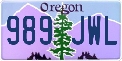 OR license plate 989JWL
