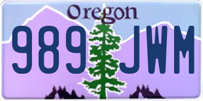 OR license plate 989JWM