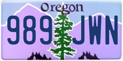 OR license plate 989JWN