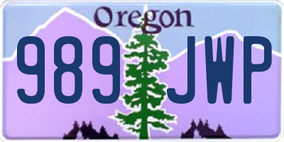 OR license plate 989JWP