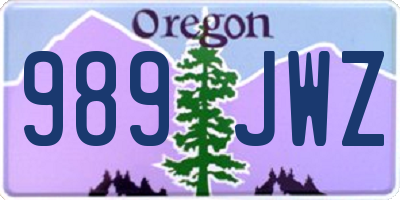 OR license plate 989JWZ