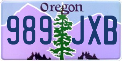 OR license plate 989JXB
