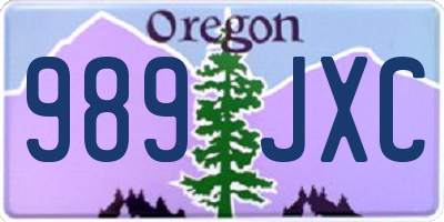 OR license plate 989JXC