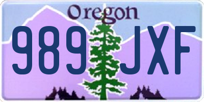 OR license plate 989JXF