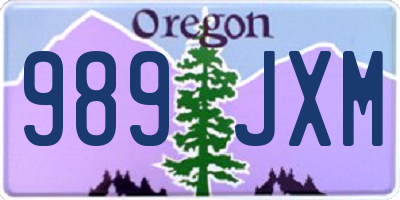 OR license plate 989JXM