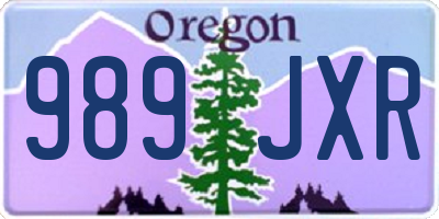 OR license plate 989JXR