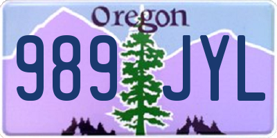 OR license plate 989JYL