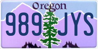 OR license plate 989JYS