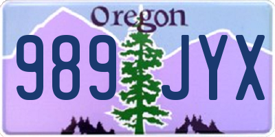OR license plate 989JYX