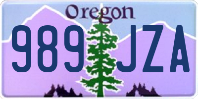 OR license plate 989JZA