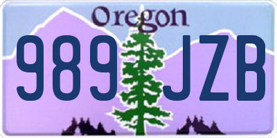 OR license plate 989JZB