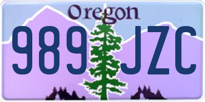 OR license plate 989JZC