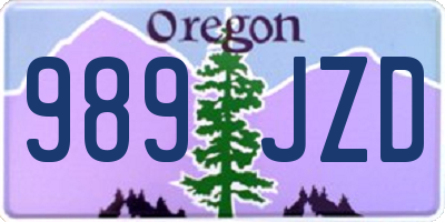 OR license plate 989JZD