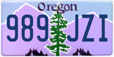 OR license plate 989JZI