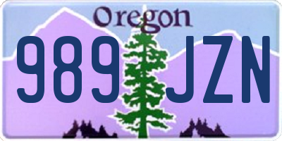 OR license plate 989JZN