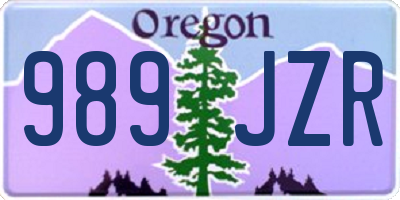 OR license plate 989JZR