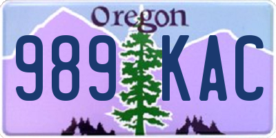 OR license plate 989KAC