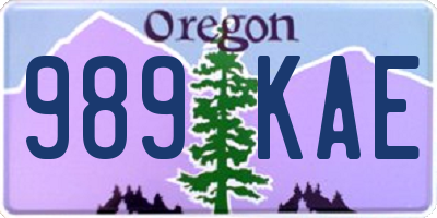 OR license plate 989KAE