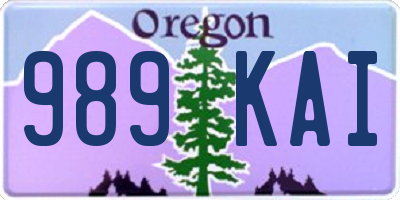 OR license plate 989KAI