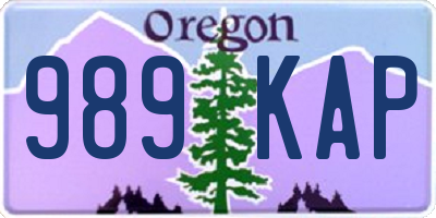 OR license plate 989KAP