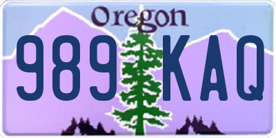 OR license plate 989KAQ