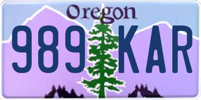 OR license plate 989KAR