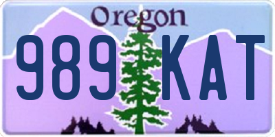 OR license plate 989KAT