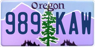 OR license plate 989KAW