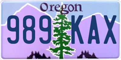 OR license plate 989KAX