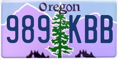 OR license plate 989KBB