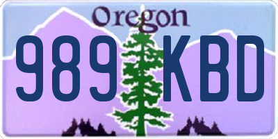 OR license plate 989KBD