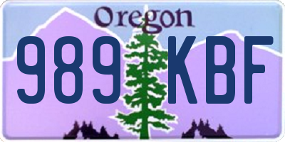 OR license plate 989KBF