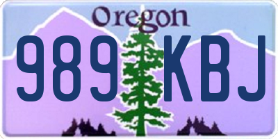 OR license plate 989KBJ