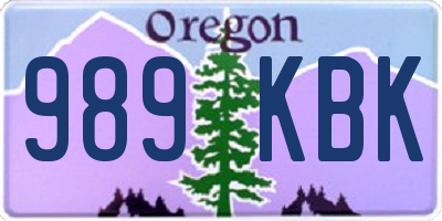 OR license plate 989KBK