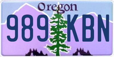 OR license plate 989KBN