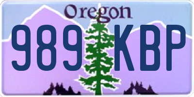 OR license plate 989KBP