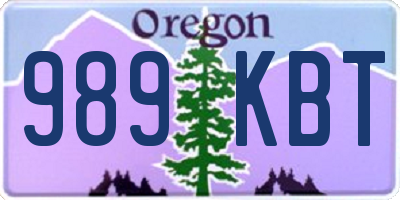 OR license plate 989KBT