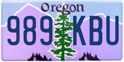 OR license plate 989KBU