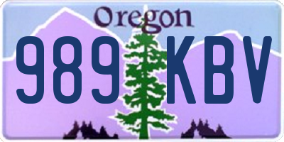 OR license plate 989KBV