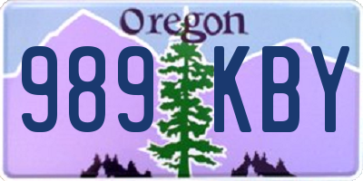 OR license plate 989KBY
