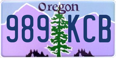 OR license plate 989KCB